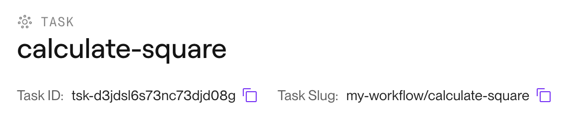 Task slug in the Render Dashboard