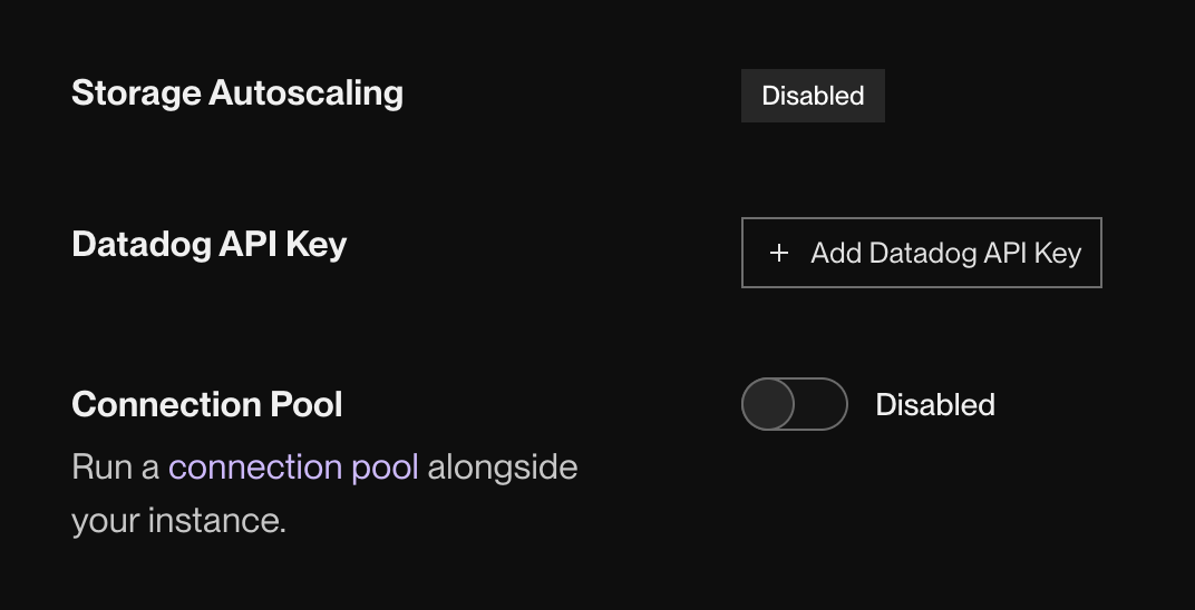 Render Postgres Connection Pool Disabled Screenshot