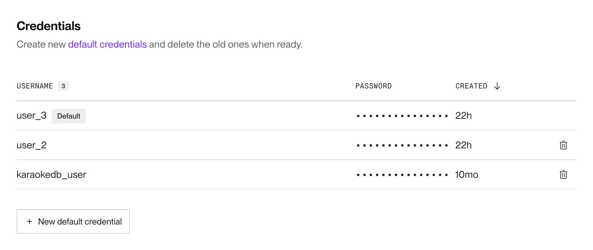 PostgreSQL users in the Render Dashboard